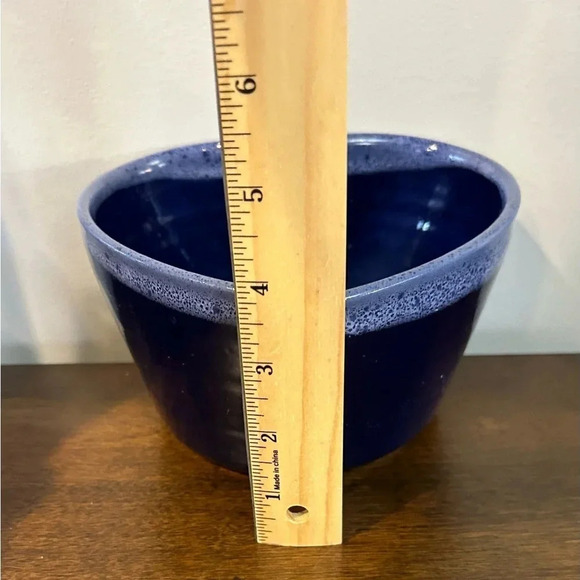 Cobalt Blue White & Blue Drip Top, Heart Shaped Studio Pottery Bowl, Signed NICE - Picture 8 of 10